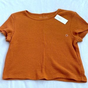 American Eagle woven knit crop top